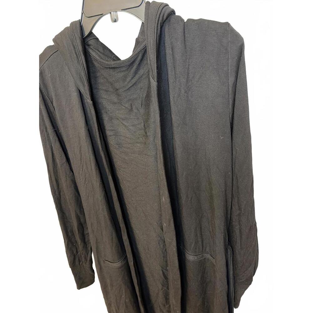 Commando Modal Black Long Hooded Cardigan Robe- OS - Picture 2 of 5